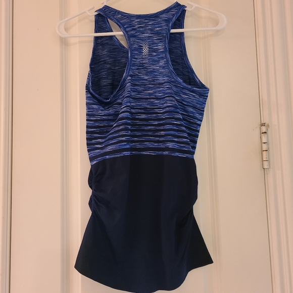 Athleta Ruched Reflective Racerback Tank Top Blue Small - Picture 8 of 12